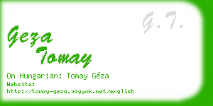 geza tomay business card